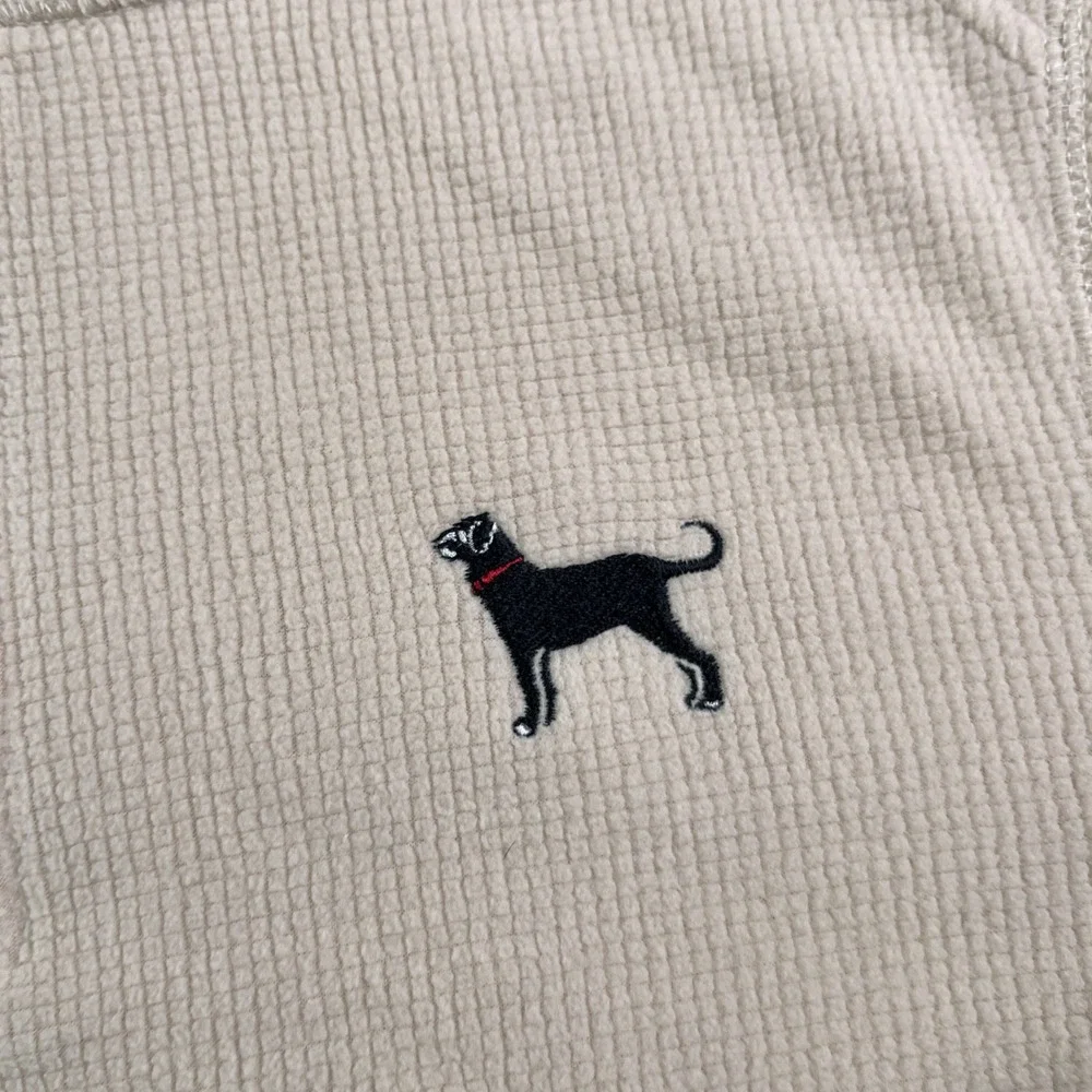 The Black Dog Fleece Pullover Kids Large Tan Waffle Knit Quarter Zip Coastal